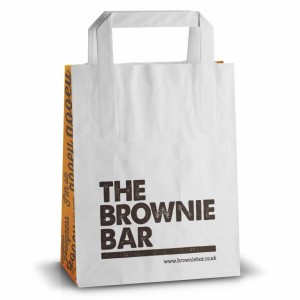 Printed flat handle paper takeaway bags