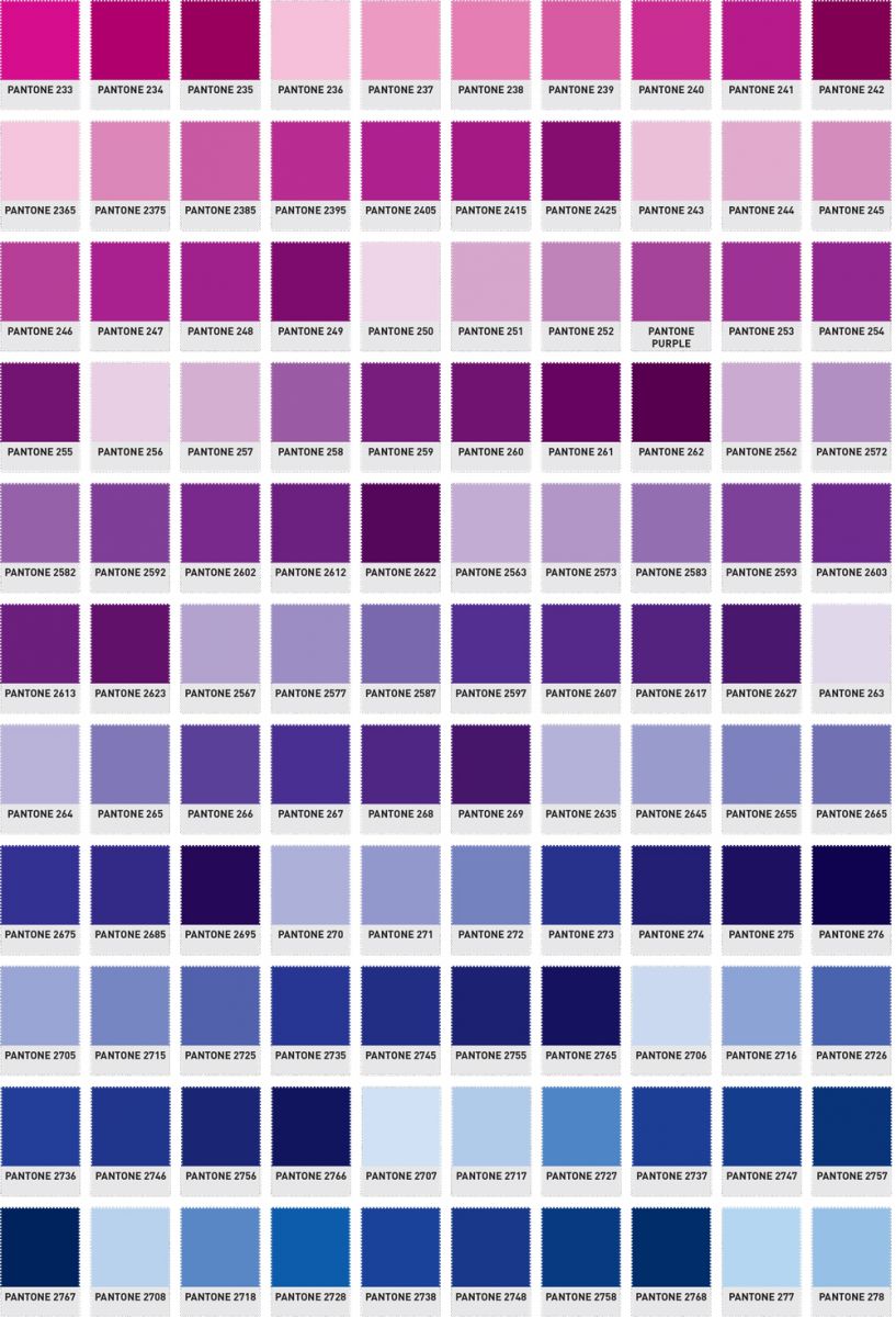 Pantone Color Chart Purple Pantone Plus Series Extended Gamut Guide