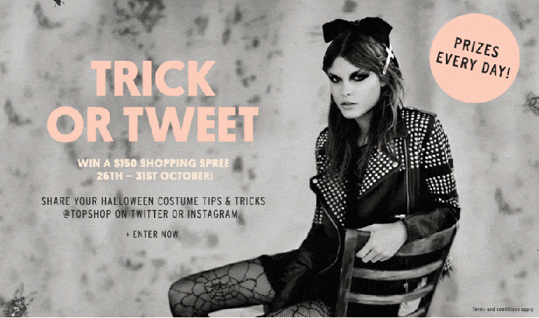 trick or tweet topshop