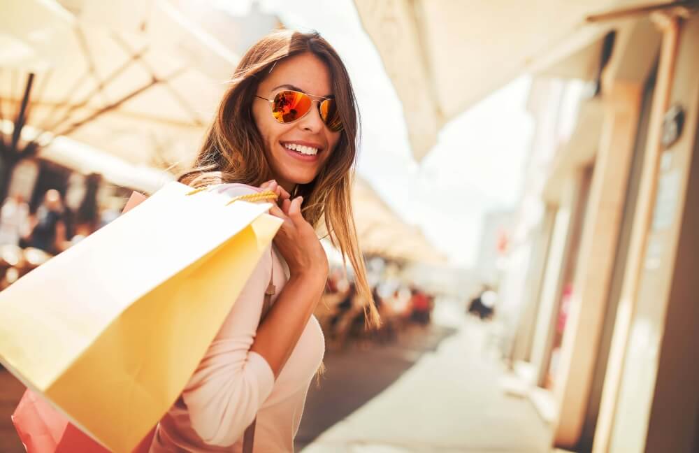 Image of a women holding shopping bag
