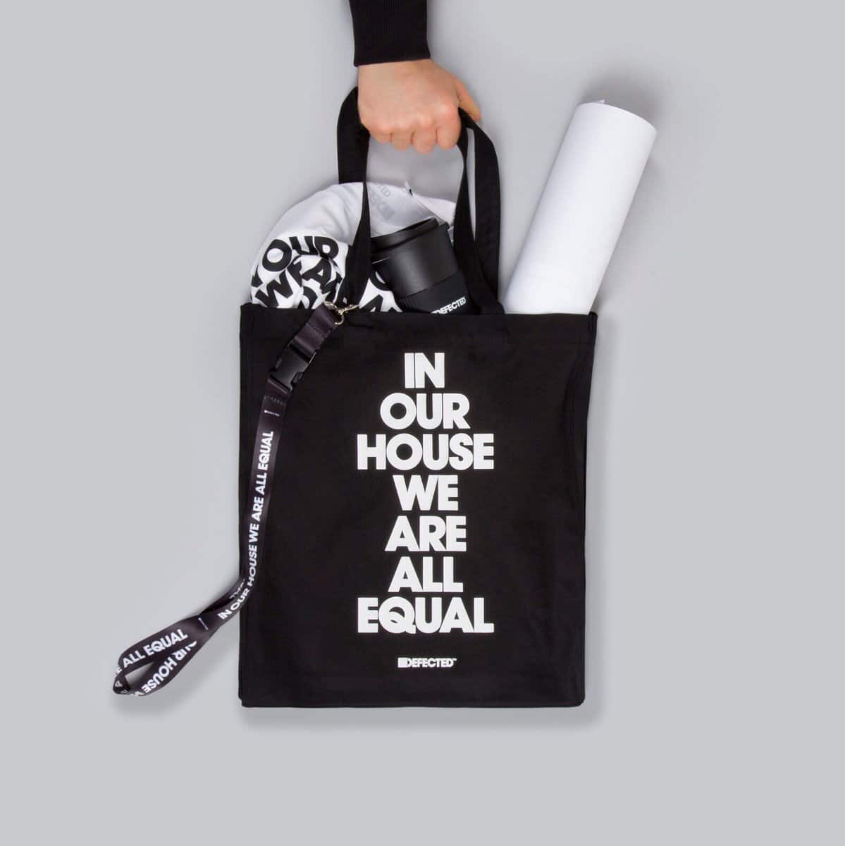 Black Printed Cotton Bag