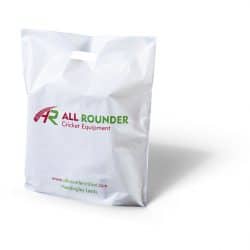 All rounder white punched handle bag