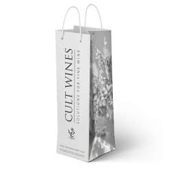 Cult wines white laminated bottle bag