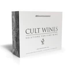 Cult wines white laminated bag