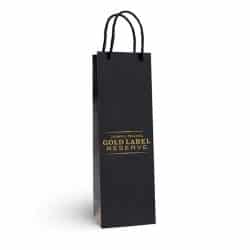 Gold label reserve black paper bottle bag