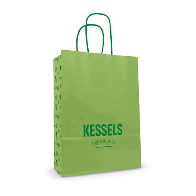 thumbnail interactive-video image 1 of 250 Lime Green Kraft Paper Gift Bags - Small/Medium, 265x160x70mm - Bulk Pack 1 of 2
