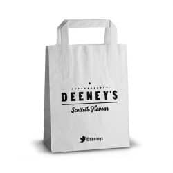 Deeney's white handle kraft bag