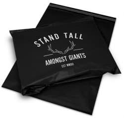 Stand tall amongst giants black and white mail bags