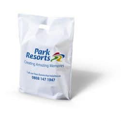 Park resorts white patch handle bag