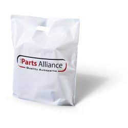 Parts alliance white punched handle bag