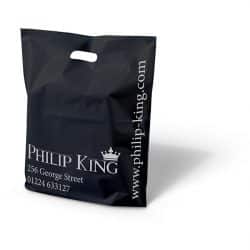 Philip King black punched handle bag