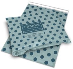 Sparks clothing mail bag with blue dots