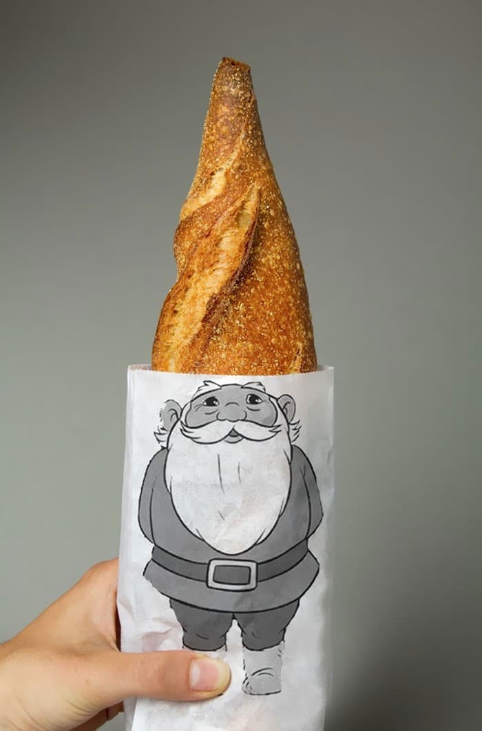 Gnome with Baguette as Hat