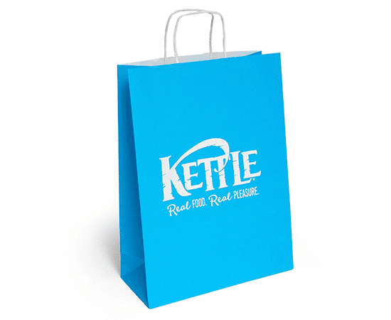 Twisted Handle Printed Paper Bags Baby Blue