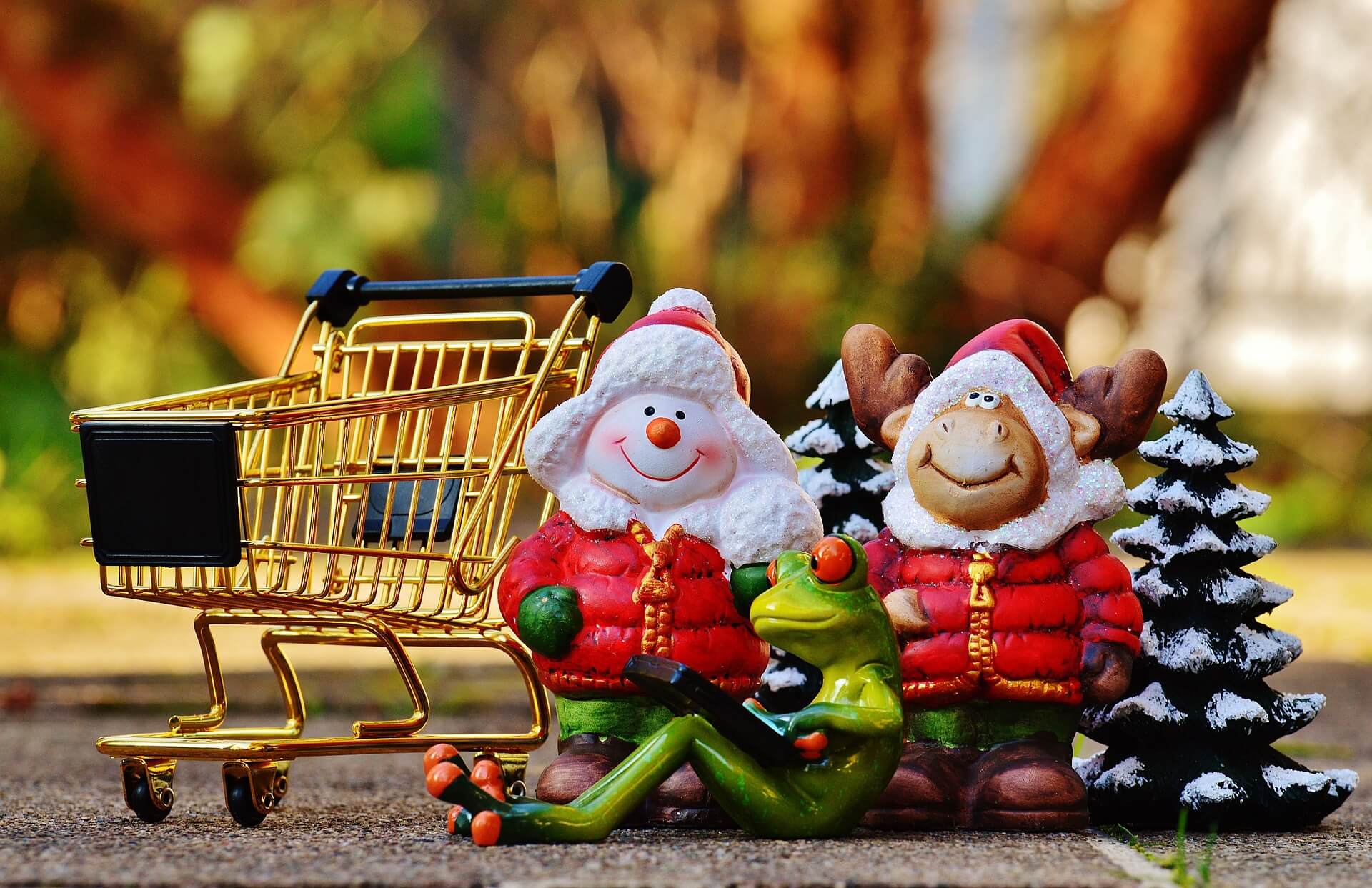 christmas shopping trolley